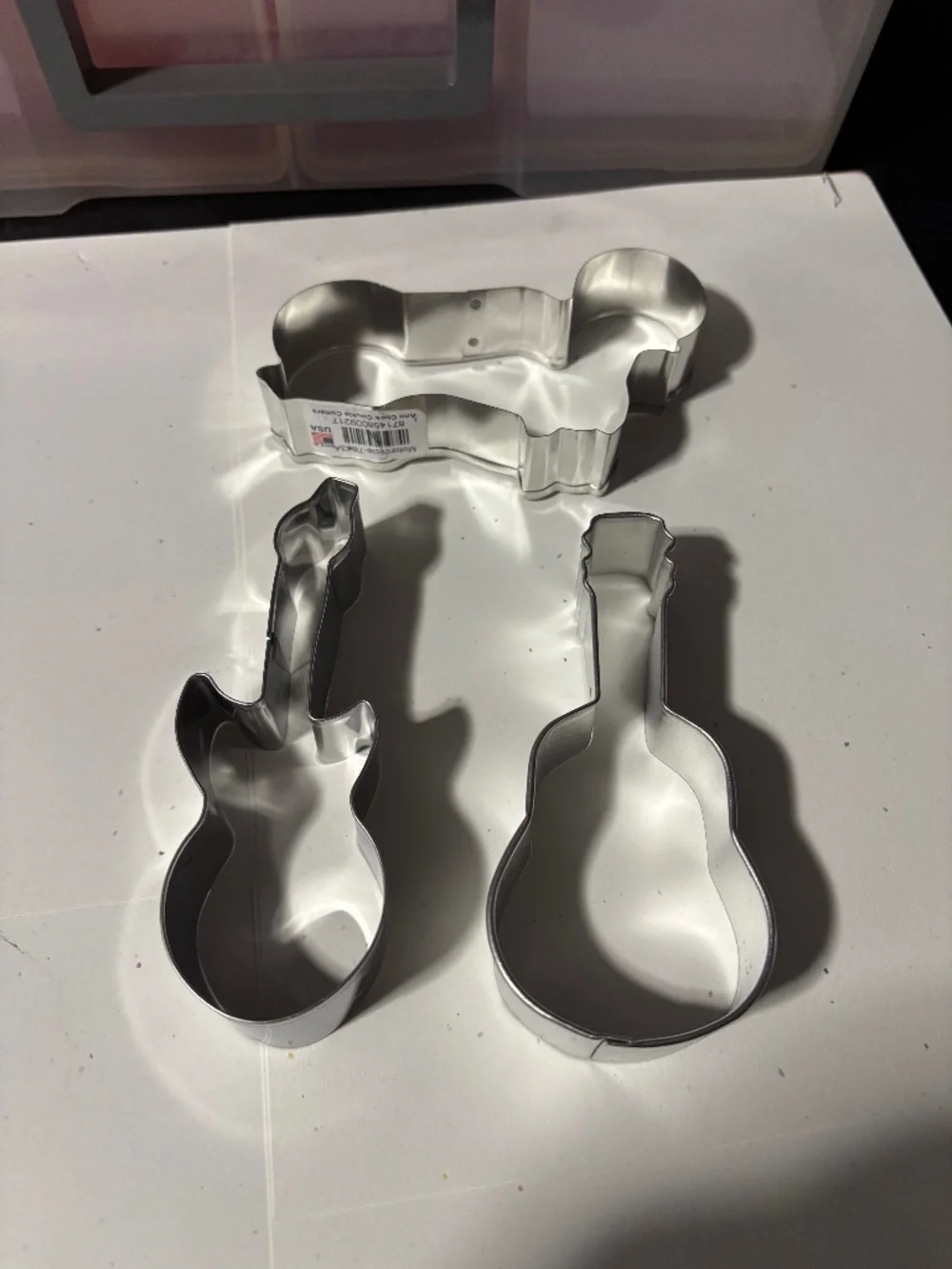 Guitar and motorcycle cookie cutters